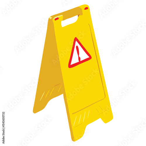 Caution wet floor sign illustration for safety and accident prevention in public and private spaces