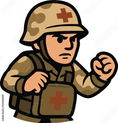 Vector of Combat Medic mascot. 