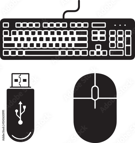 vector computer mouse keyboard usb icon