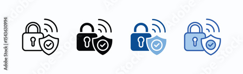 Anti Theft icon sheet multiple style collection isolated vector