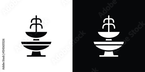 Fountain with water splashing icon collection. line stroke icon. EPS 10