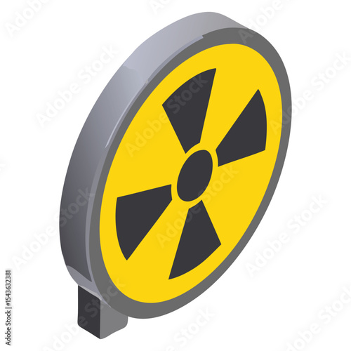 Radioactive hazard symbol warning sign for nuclear energy and radiation safety and health awareness