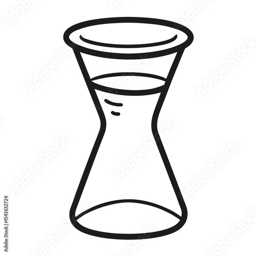 Line art illustration of a glass coffee brewer