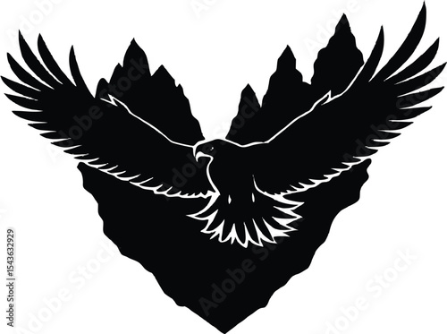 Majestic eagle in flight silhouette