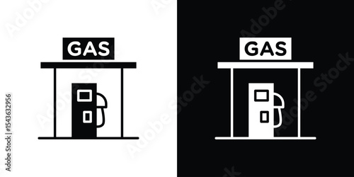 Gas station icon collection. line stroke icon. EPS 10