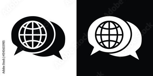 Global dialog icon collection. line stroke icon. EPS 10