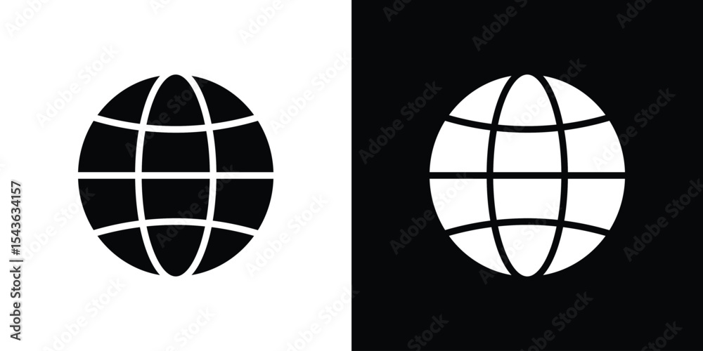 Fototapeta premium Globe icon collection. line stroke icon. EPS 10