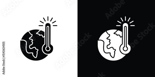 Global warming icon collection. line stroke icon. EPS 10