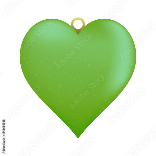 Christmas and New Year tree decoration in the form of a green heart. Vector illustration