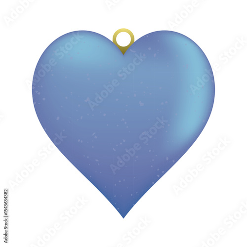 Christmas and New Year tree decoration in the form of a blue heart. Vector illustration