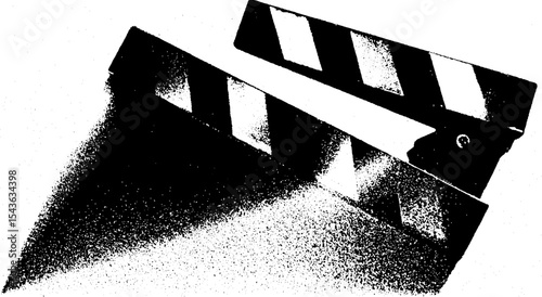 High contrast black and white film clapperboard highlighting cinematic production
