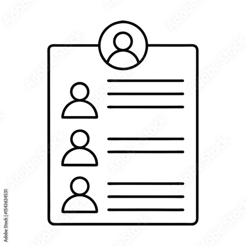 Simple outline of a resume or application form representing candidate selection and recruitment process