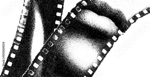 High contrast black and white film negative with vintage aesthetic for artistic use