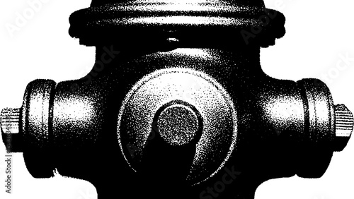 High contrast fire hydrant silhouette in black and white for urban design