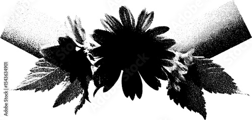 High contrast floral ornamental tattoo design with black accents