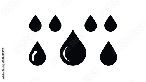 Collection of Diverse Water Droplet Illustrations  Perfect for Website Design, Branding, and More
