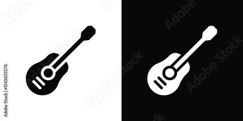 Guitar icon collection. line stroke icon. EPS 10