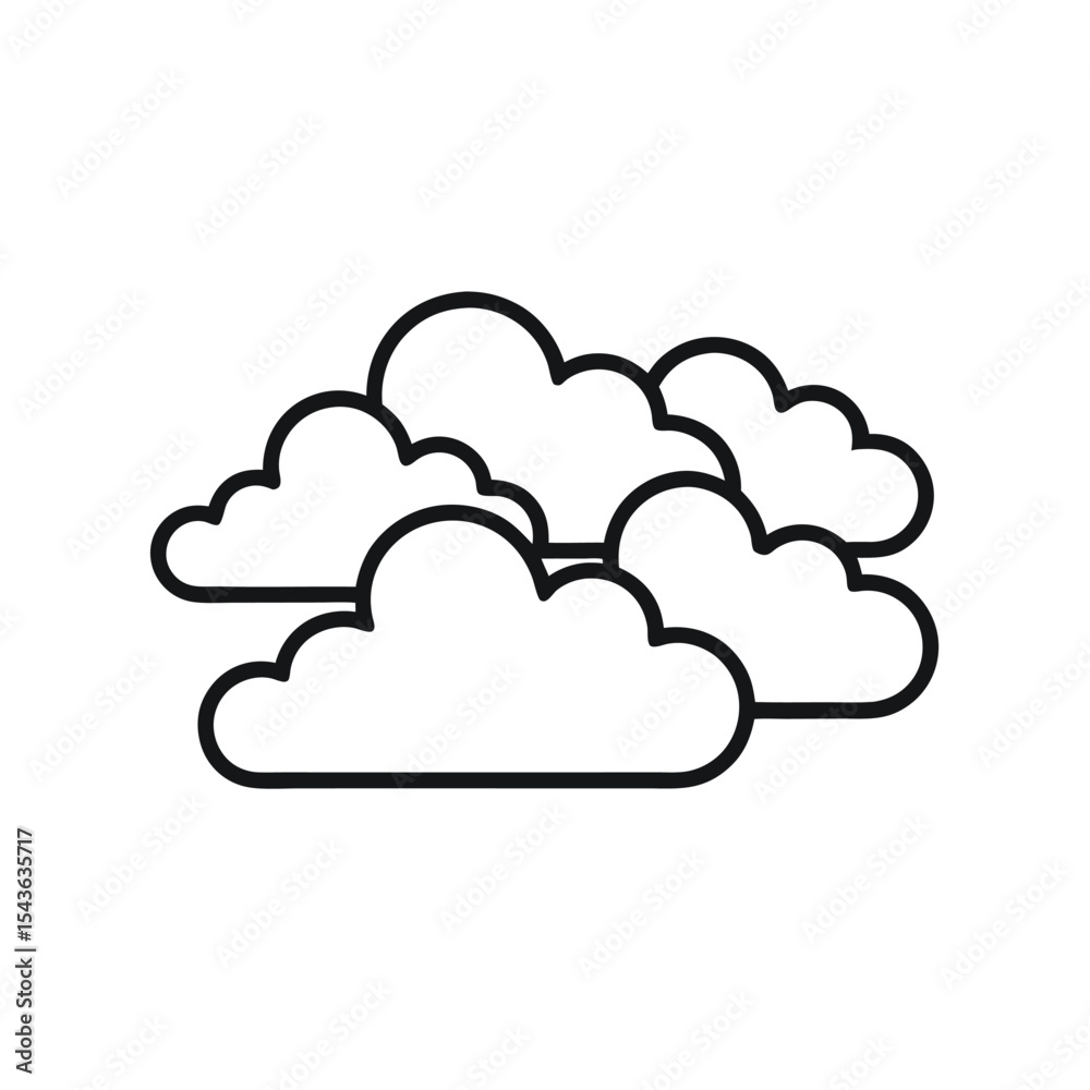 Simple Line Art Illustration of Fluffy Clouds A Minimalist Design for Weather, Nature, and Sky-Related Projects Simple Line Art Illustration of Fluffy Clouds A Minimalist Design for Weather, Nature, and Sky-Related Projects