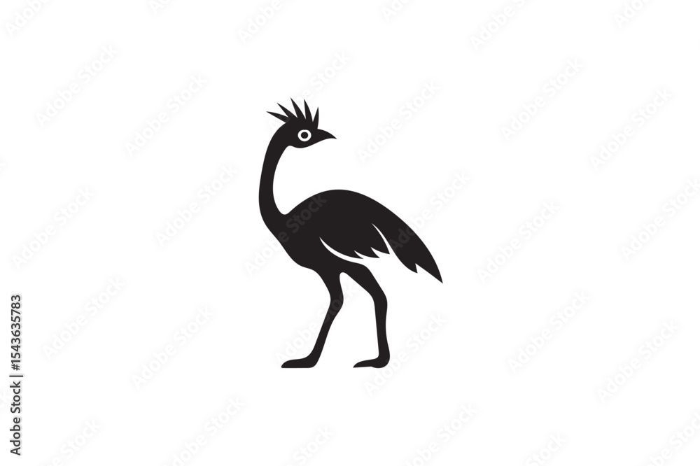 Fototapeta premium Ostrich bel vector on white background.01