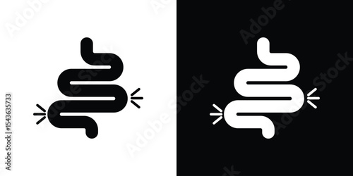 Gut constipation icon collection. line stroke icon. EPS 10