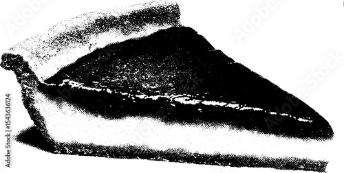 High contrast black and white fruit tart slice abstract for culinary art design