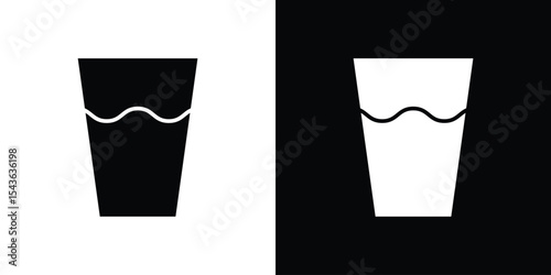 Half Glass icon collection. line stroke icon. EPS 10