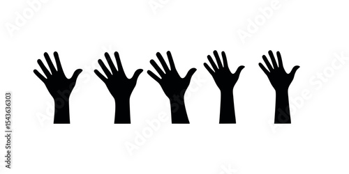Helping Hands Silhouette Vector Icons in Black for Charity, Support, Volunteer, and Community Aid Graphic Design