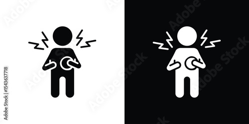 Heart attack icon collection. line stroke icon. EPS 10