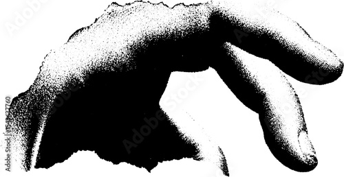 High contrast black and white greasy fingerprint as art concept for print design