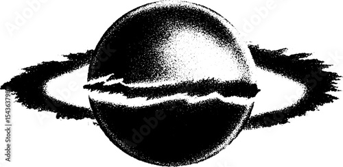 Abstract high contrast black and white gyroscope design for art and prints