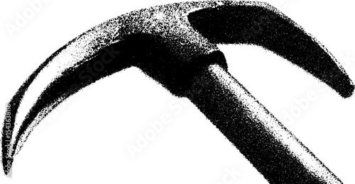 Hammer and sickle with high contrast black and white rust texture