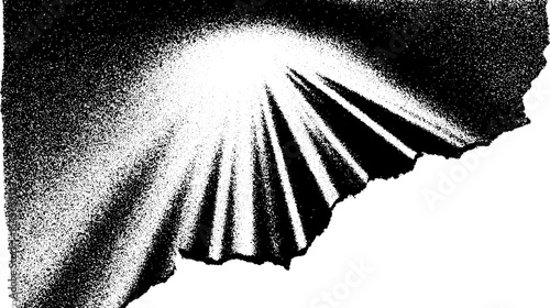 High contrast black and white halftone burst abstraction for design