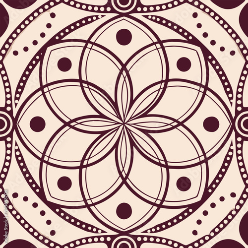 A vintage gold ornamental round lace pattern with an abstract floral design perfect for mandala art or ethnic decoration