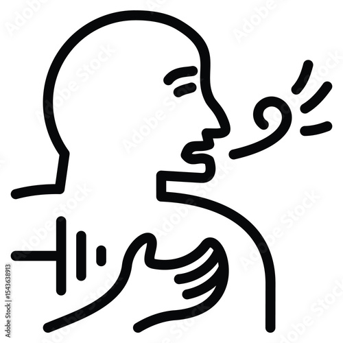 Shortness Of Breath Icon Line Vector Illustration