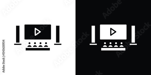 Home cinema icon collection. line stroke icon. EPS 10