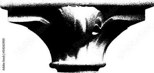 High contrast black and white inverted corbel design for architectural projects and decorative art