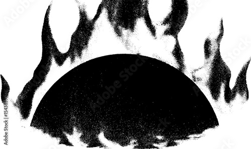 Fiery explosion concept with black and white high contrast design