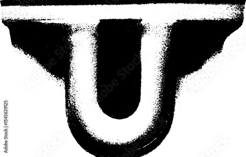 Inverted corbel bracket high contrast black and white design for architectural concepts