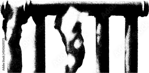 Artistic black and white high contrast iron gate motif design