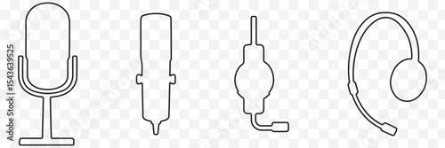 Microphone Icons set. variant microphone icon. Karaoke mic. Podcast microphone. web and mobile icons. vector illustration eps 10