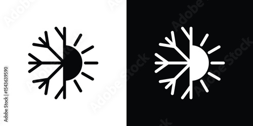 Hot and cold icon collection. line stroke icon. EPS 10