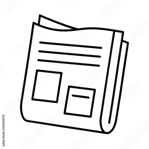 Stacked newspaper illustrated in simple line art perfect for news and information communication