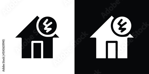 House damage icon collection. line stroke icon. EPS 10