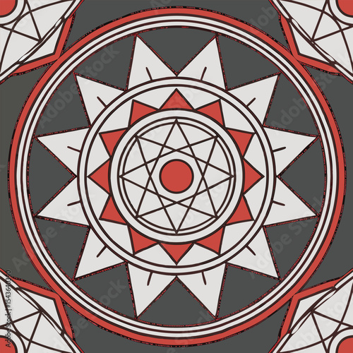 Abstract geometric pattern with molecular atomic sign and science energy icon