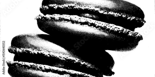 Abstract high contrast black and white macaron stack design