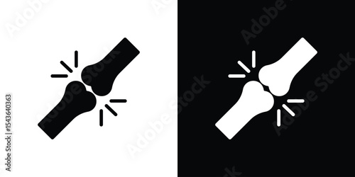 Human knee bone joint icon collection. line stroke icon. EPS 10