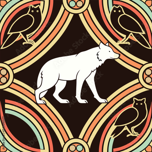 Abstract vector illustration featuring a wild elephant silhouette with an intricate pattern, blending nature and artistic design