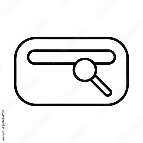 Vector line art illustration of a search bar with a magnifying glass icon for digital exploration