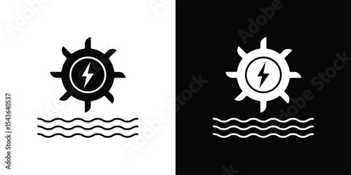 Hydro power icon collection. line stroke icon. EPS 10