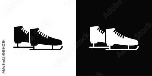 Ice skating icon collection. line stroke icon. EPS 10
